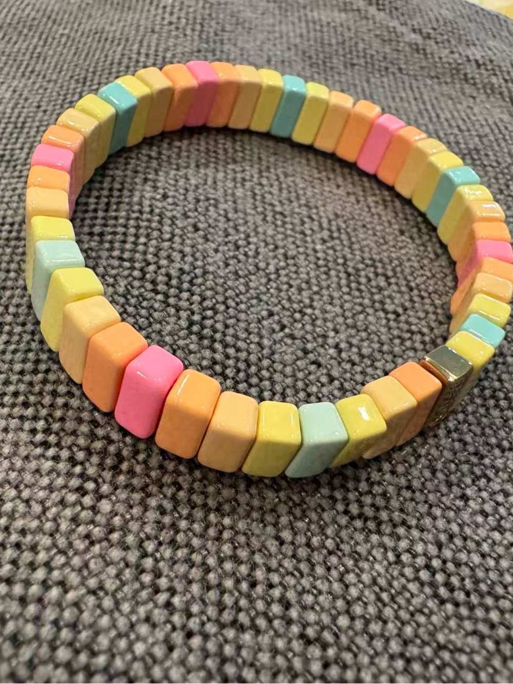 Roxanne Assoulin - Rainbow Brite Bit X Bit Colorful Cream Stretch Bracelet - Picture 2 of 2
